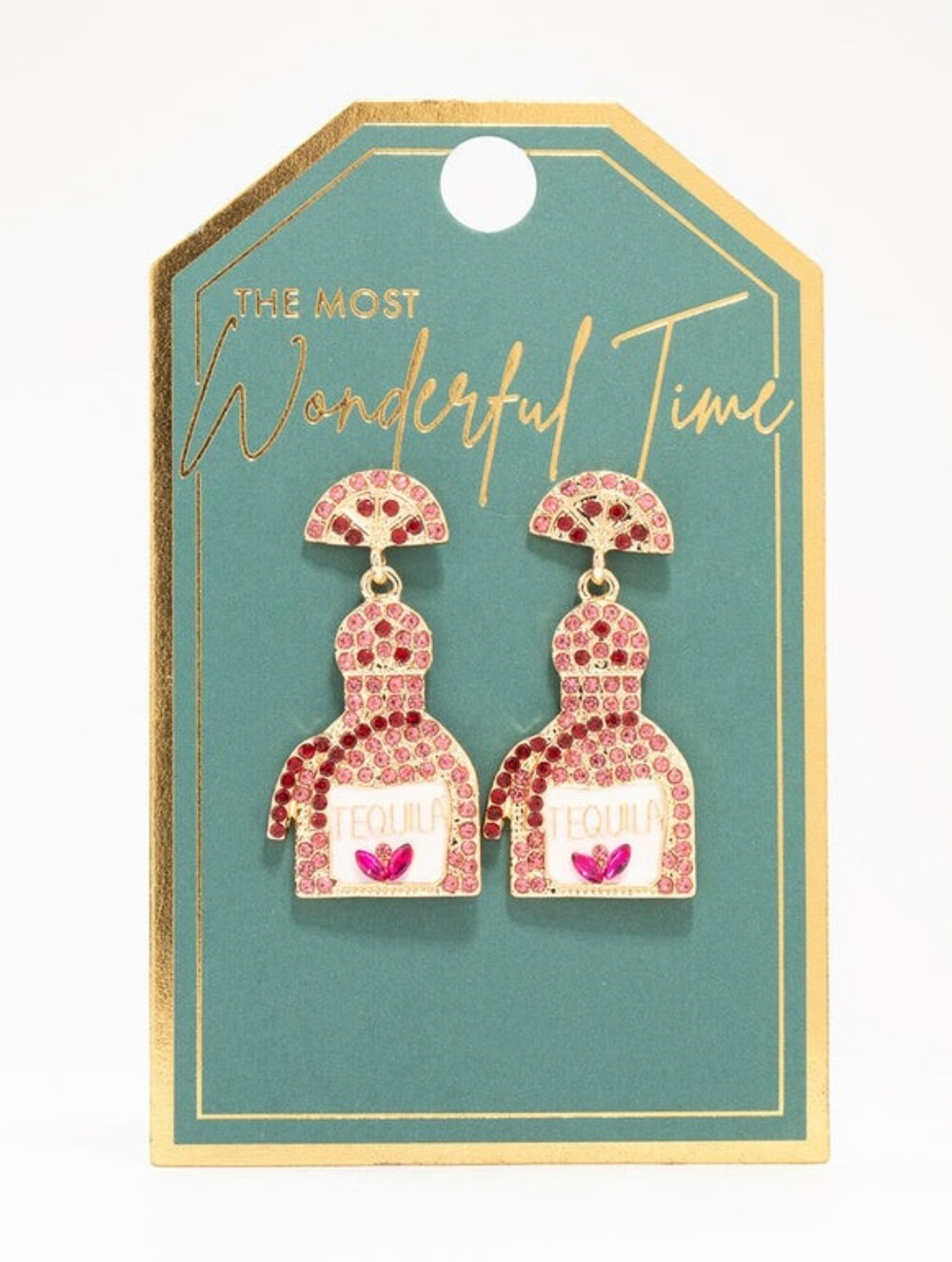 Rhinestone Tequila Bottle Earrings